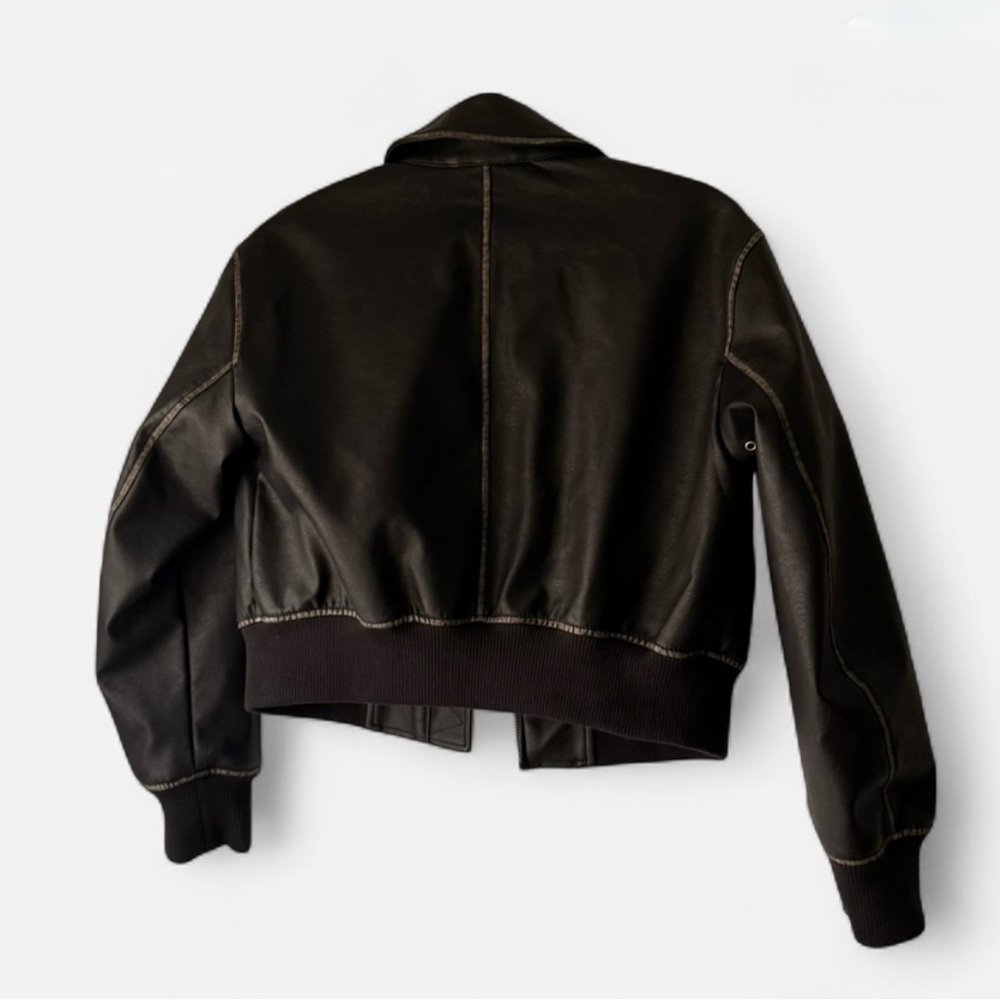 GAP Brown Leather Bomber Jacket
